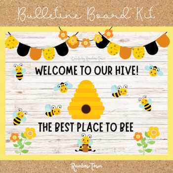 Preview of BEE KIND Bulletin Board Kit Spring Summer Classroom Door Decor Back To School