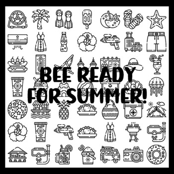 BEE READY FOR SUMMER! 3 by 3 feet Print and Paste Summer Bulletin Boards