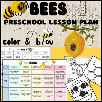 Preview of BEE STUDY- Preschool Weekly Lesson Plan