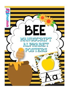 Preview of BEE Themed Manuscript Alphabet Posters