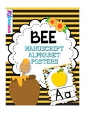 BEE Themed Manuscript Alphabet Posters