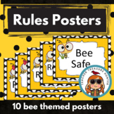 BEE themed classroom rules poster set 10 posters decor decoration