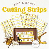 BEES AND HONEY Cutting Strips for Montessori Toddler & Pre