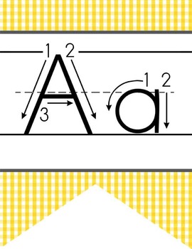 BEES - Alphabet  Banner, handwriting, A to Z, ABC print arrow font
