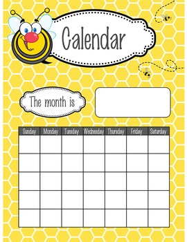 BEES Classroom Decor - Calendar Set