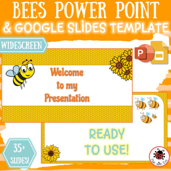 Preview of BEES SPELLING BEE Fun Cute PowerPoint / Google Slides Template | Virtual Class