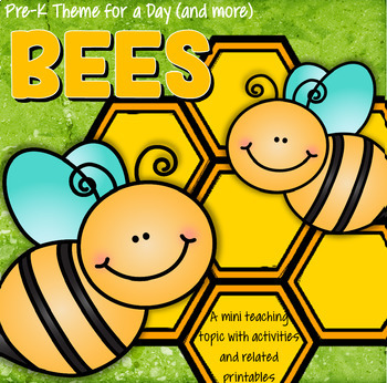 Preview of BEES Theme Unit Math, Science and Literacy Centers and Activities for Preschool