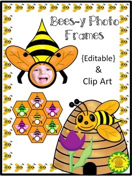 Preview of BEES Photo Frames Clip Art {Editable}