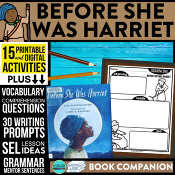 Preview of BEFORE SHE WAS HARRIET activities READING COMPREHENSION - Book Companion