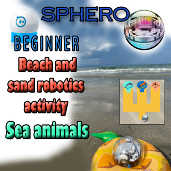 Preview of Sphero® robot beginner coding activity Dolphin Jellyfish Starfish Sea animals