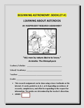 Preview of BEGINNING ASTRONOMY: BOOKLET #1: INDEPENDENT RESEARCH ASSIGNMENT: GRS.6-12 & MG