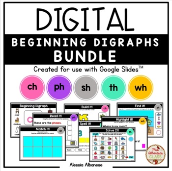 Preview of BEGINNING DIGRAPHS BUNDLE - DIGITAL Activities (Google Slides™)