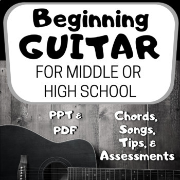 Preview of BEGINNING GUITAR UNIT for Middle and High School Music Classes