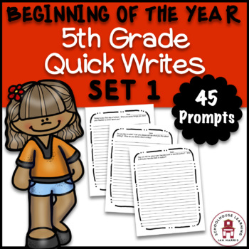 Preview of BEGINNING OF THE YEAR 5th Grade Daily Writing Prompts Set 1 - DISTANCE LEARNING