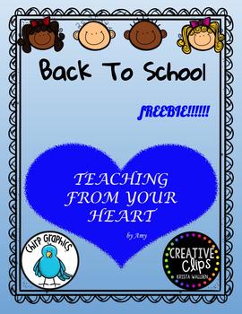 Preview of BEGINNING OF THE YEAR PREK-5TH GRADE FREEBIE