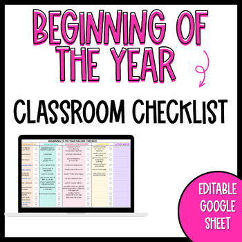 Preview of BEGINNING OF THE YEAR TEACHER CHECKLIST 