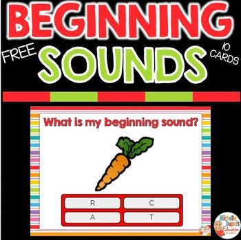 Preview of BEGINNING SOUNDS - Digital resource - BOOM CARDS™  Distance Learning
