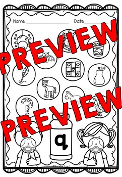 BEGINNING LETTER SOUND WORKSHEETS ALPHABET COLORING ACTIVITY PHONICS DAB IT