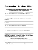 BEHAVIOR Action Plan Parent Communication Redirection Sheet