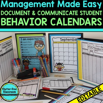 Preview of BEHAVIOR CALENDARS AND TRACKING SHEETS for CLASSROOM MANAGEMENT
