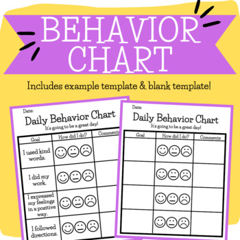 BEHAVIOR CHART | Example & Blank Template Included! by Counselor Megan