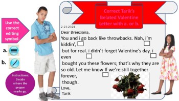 Preview of BELATED VALENTINE EDITING: CAPITALIZE THE LETTER I USING EDITING MARKS