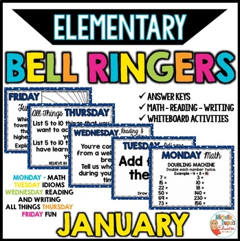 Preview of January MORNING WORK - 3rd grade - 4th grade - Bell Work Activities