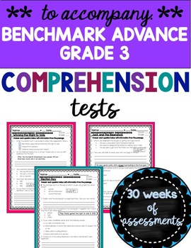 Preview of BENCHMARK ADVANCE Weekly Comprehension Story Tests Grade 3 READY TO PRINT