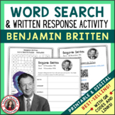 BENJAMIN BRITTEN Music Word Search and Biography Research 