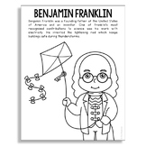 BENJAMIN FRANKLIN Inventor Coloring Page Poster Craft | ST