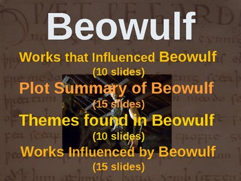 Preview of BEOWULF - (ALL 4 PARTS) visual, textual, interactive 50-slide PPT
