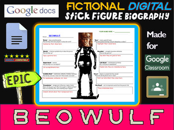 Preview of BEOWULF - Fictional Digital Stick Figure Research Activity (GOOGLE DOCS)