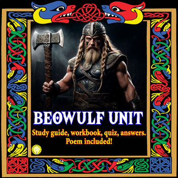 Preview of BEOWULF UNIT STUDY GUIDE, WORKBOOK & EDITABLE QUIZ: POEM INCLUDED