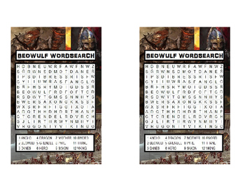 Preview of BEOWULF WORDSEARCH