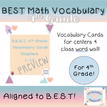 Preview of BEST Math Vocabulary Cards- 4th Grade Set