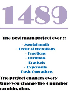 Preview of BEST Number Sense Math Project EVER !!!!  1489