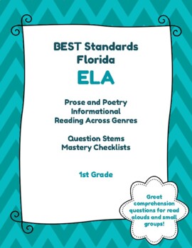 Preview of FL BEST Standards - Question Stems & Data Tracking - ELA | 1st Grade