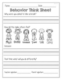 Behavior Think Sheet-FREEBIE!