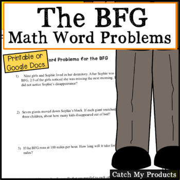 Preview of The BFG Worksheets or Google Docs for Distance Learning