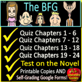 The BFG Chapter Quizzes and Final Test - Printable Copies 