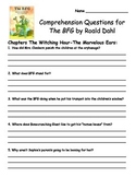 BFG by Roald Dahl Comprehension Packet