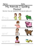 BGC Animals 2 Spelling Packet