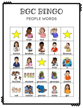 Preview of BGC BINGO: People Words