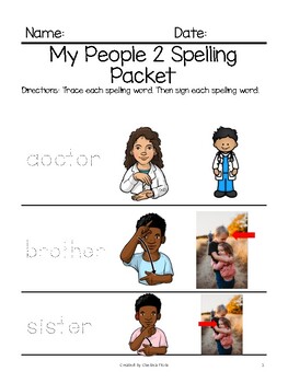 Preview of BGC People 2 Spelling Packet