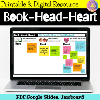 Preview of BHH Reading Response Graphic Organizer (Book, Head, Heart Reading)