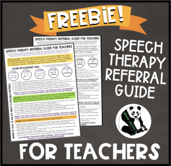 Preview of Speech Referral Handout for Teachers (one page quick reference)