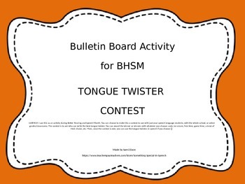 Preview of BHSM Tongue Twister Contest