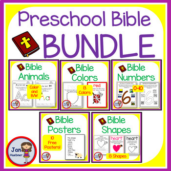 BIBLE BUNDLE Posters Coloring Pages Worksheets Christian Preschool ...