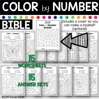 BIBLE Color by Number Coloring Pages Booklet by Dovie Funk | TpT