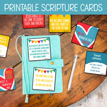 Preview of BIBLE JOURNAL CARDS, SCRIPTURE MEMORY VERSES, CHILDREN'S PRINTABLE PRAYER CARDS